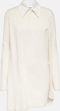 Courrèges Asymmetric cotton-blend pique minidress