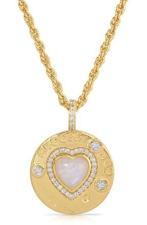 Joy Dravecky Jewelry Joyful Heart Moonstone Pendant Necklace in Gold at Nordstrom