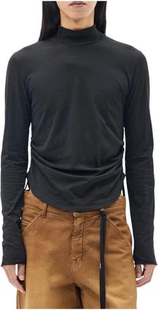 Ann Demeulemeester Truien & Vesten, Heren, Zwart, M, Gekreukelde coltrui