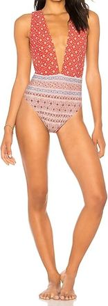 Nightcap Perfect Plunge One Piece In Red Poppy