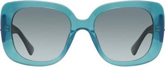 Kurt Geiger 53mm Gradient Butterfly Sunglasses in Emerald/Smoke Green at Nordstrom