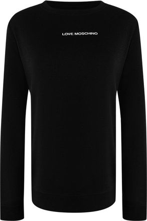 Moschino Womens Love Small Logo Black Sweatshirt Cotton - Size X-Large
