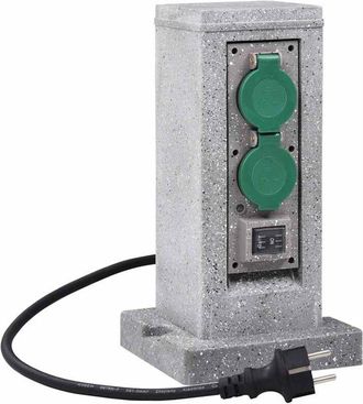 vidaXL Enchufe De Jard&iacute;n Con Sensor De Ocaso Columna Pl&aacute;stico Vidaxl