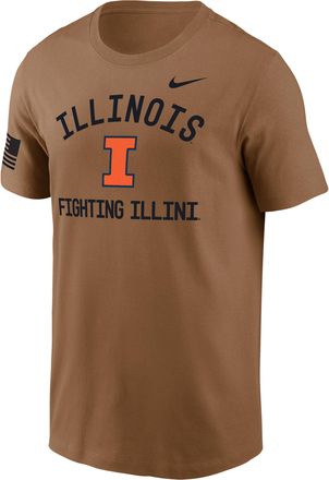 Nike Illinois Fighting Illini Nike Mens Dri-FIT College T-Shirt in Brown | IW0554-270