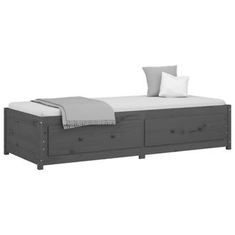 vidaXL Dormeuse Grigia 90x200 Cm In Legno Massello Di Pino - Vidaxl