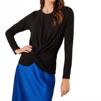 Karen Kane Twist Front Top In Black