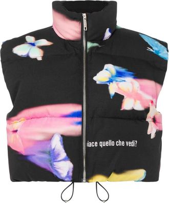 Moschino Quilted Short Vest - Dames - Bodywarmers - Veelkleurig - S - Katoen - Jassen