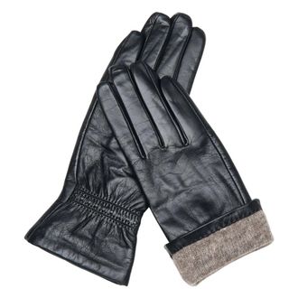 Estro & Luminara Genuine Leather Gloves with Soft Lining - female - Estro - Gloves - Black - 7 IN - Accessories