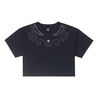 Converse (WMNS) Converse Proud To Be Oversized Cropped T-Shirt Asia Sizing Black 10027209-A01