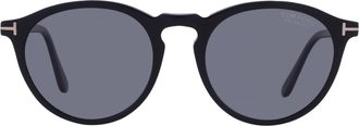 Tom Ford Aurele Smoke Polarized Round Mens Sunglasses FT0904 01D 52