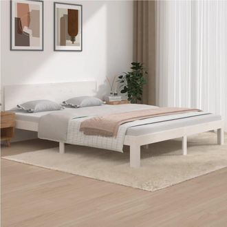 Berkfield Home Bed Frame White Solid Wood Pine 160x200 cm