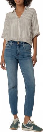 Kut from the Kloth Donna Top In Ivory And Taupe