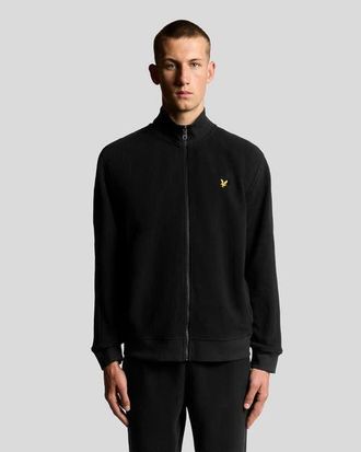 Lyle & Scott Long Sleeve Polar Fleece Track Jacket in Jet Black at Nordstrom, Size Xx-Large