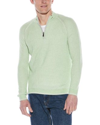 Raffi English Rib 1/4-Zip Mock Neck Sweater