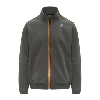 K-Way Pepin Geborsteld Fleece - Heren - Vesten met rits - Groen - S - Katoen - Hoodies & sweatvesten