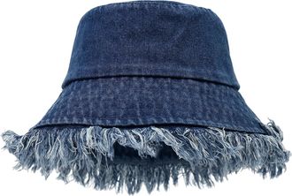 Generic Distressed Denim Bucket Hat for Men and Women Unisex Washed Fisherman Hat Outdoor Travel Street Fashion Sun Bulk Hats (BU2, M)