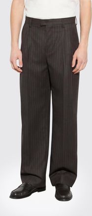Paolo Pecora Pinstriped Gabardine Wide-Leg Tailored Trousers