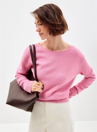 Contemporaine Womens Brushed boat-neck sweater