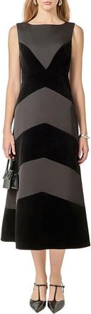 English Factory Velvet & Satin A-Line Dress in Black at Nordstrom, Size X-Small