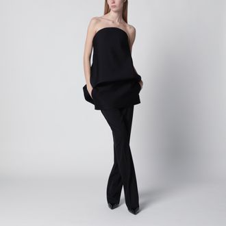 Balenciaga Mini balloon bustier dress in wool and silk black
