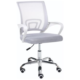 Beliani Silla De Oficina Escritorio Giratoria Con Altura Regulable Gris Solid