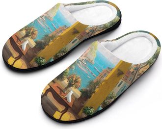 Generic Amalfi Coast Beauty Mens Slippers Comfortable And Non-slip Cotton Slipper Shoe for House