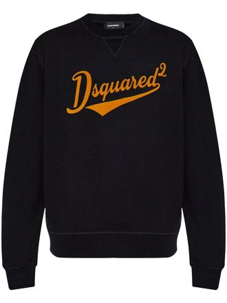 Dsquared2 flocked-logo sweatshirt - men - Cotton - L - Black