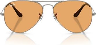 Ray-Ban 58mm Aviator Sunglasses in Gunmetal/light Brown at Nordstrom