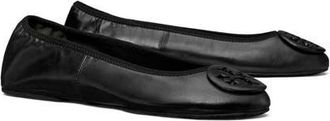 Tory Burch Reva Travel Ballet Flat in Perfect Black /Perfect Black at Nordstrom, Size 10.5