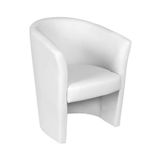 Dmora Dmora Fauteuil Avec Rev&ecirc;tement En &Eacute;co-cuir, Couleur Blanche, 65 X 78 X 60 Cm