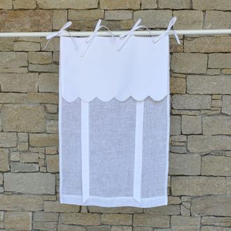 Maison d'&eacute;t&eacute; Estor de lino blanco con festones 53 X 160 cm