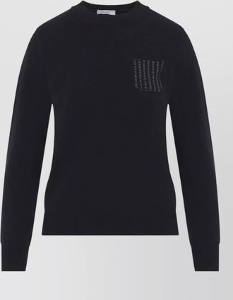 PESERICO virgin wool silk cashmere fine-knit crew-neck sweater