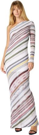 Missoni One-shoulder Viscose And Cotton Gown in Green& Brown at Nordstrom, Size 44 It