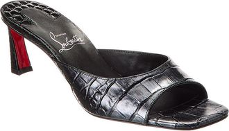 Christian Louboutin Condora 55 Croc-Embossed Leather Mule