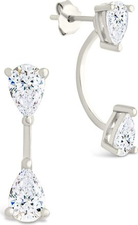 Sterling Forever Pear Drop Earrings in Silver at Nordstrom