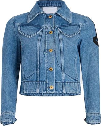 Patou Denim Jackets, female, Blue, M, Iconic Denim Shaped Jacket
