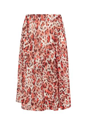 Faina Rok met luipaardprint Dames Rood Veelkleurig