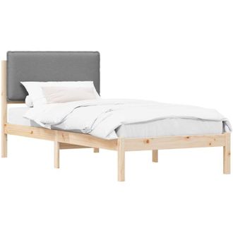 vidaXL Estructura De Cama Con Cabecera Tapizada Gris Claro 90 X 190 Cm Vidaxl