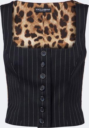 Dolce & Gabbana Pinstriped wool-blend vest