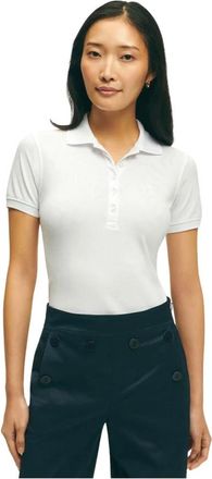Brooks Brothers Tops, Dames, Wit, XS, Katoen, Supima katoen stretch piqué polo shirt