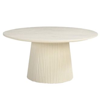 Moloo Mesa de centro redonda d80 cm de madera maciza marfil