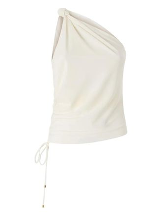 Pinko one-shoulder ruched top - Neutrals