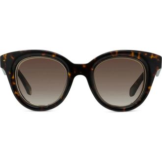 Loewe Anagram 51mm Gradient Butterfly Sunglasses in Dark Havana /Gradient Brown at Nordstrom