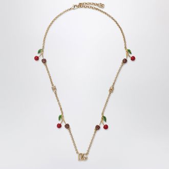 Dolce & Gabbana Gold-tone necklace with DG logo and cherry charms