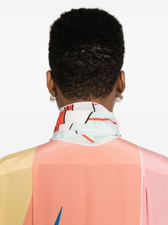 F.R.S. Abstract Print Silk Dress - white