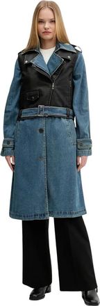 Desigual Denimbik Trench - Dames - Trenchcoats - Blauw - L - Denim - Jassen