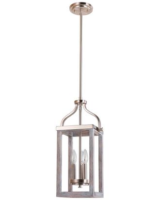 Eglo Eglo Montrose 3 Light Pendant With Acacia Wood & Brushed Nickel Finish