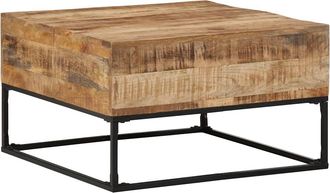 vidaXL Vidaxl - Mesa De Centro Madera De Mango Rugosa 68x68x41 Cm