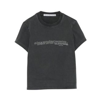 Alexander Wang Tops, Dames, Grijs, L, Stijlvol T-shirt 1Cc 3251103 011