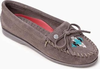 Minnetonka Womens Nizhoni Moc Slipper In Grey